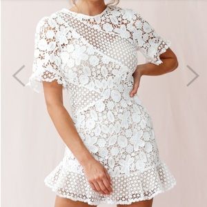 Selfie Leslie Reinhart Short Sleeve Crochet Dress